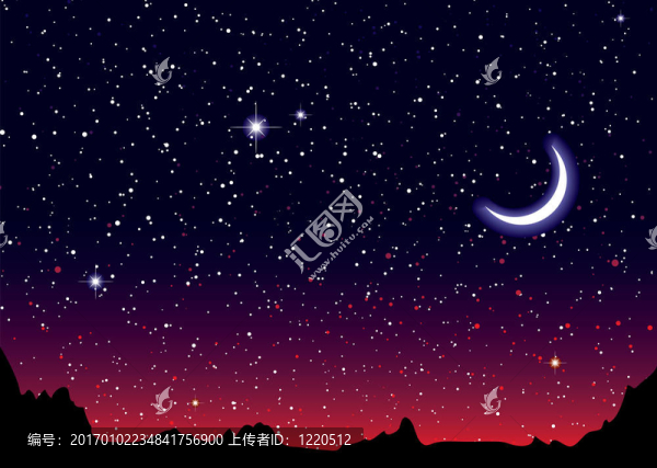 太空景觀紅月亮