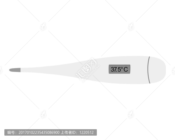 白色背景數(shù)字體溫計
