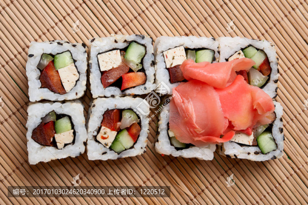 竹餐巾壽司。