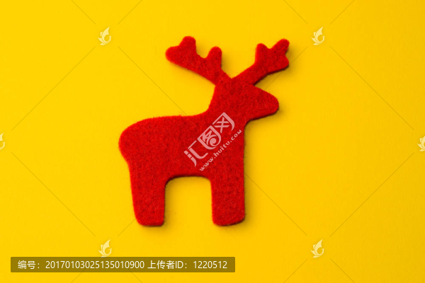黃色背景上的馴鹿。