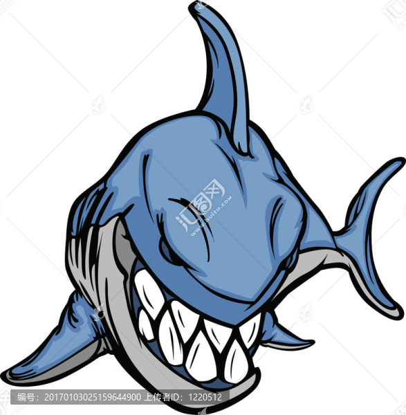 卡通鯊魚吉祥物圖片
