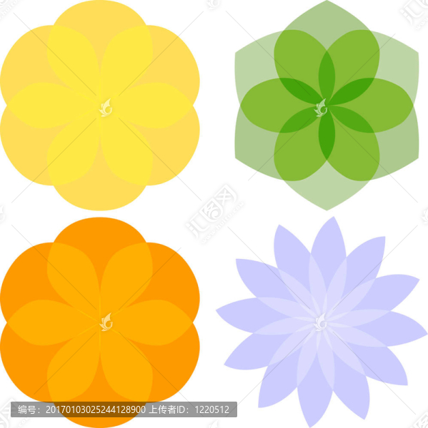 4朵抽象花