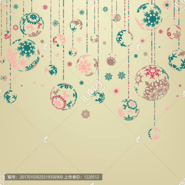 米色背景與圣誕球。EPS,8