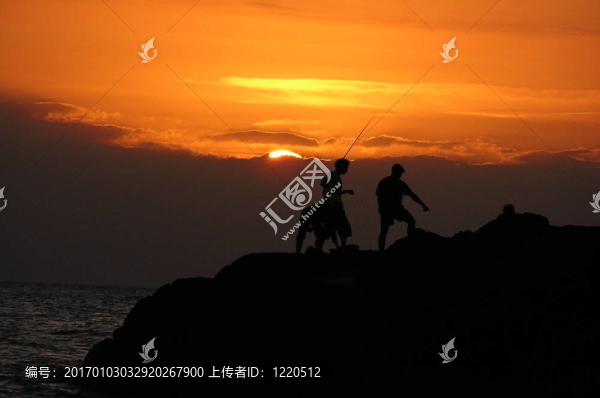 日落釣魚