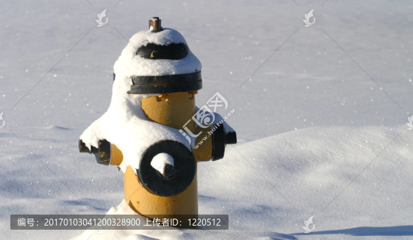 雪中的消防栓