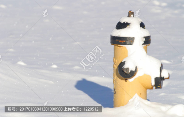 雪中的消防栓