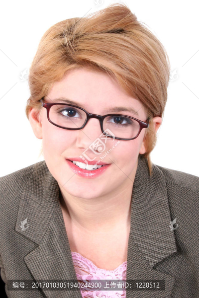 十幾歲的女孩的眼鏡
