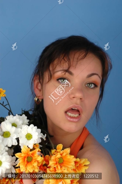 女人與花