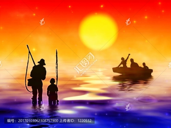 釣魚日落