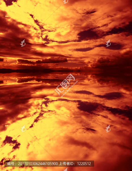 熱烈的夕陽反射