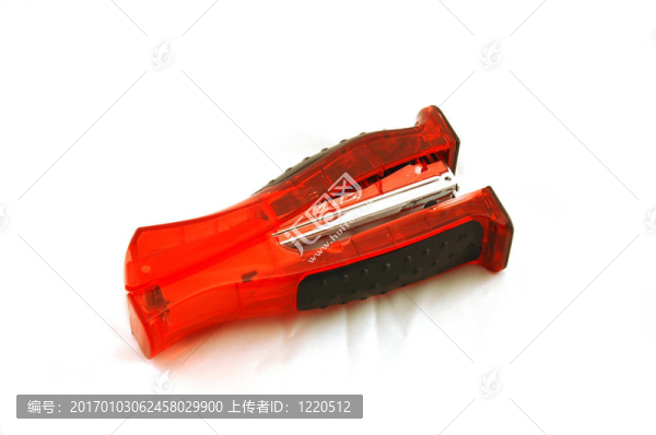 明亮的紅色訂書機White