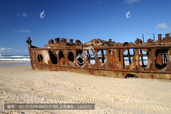 船在Beach