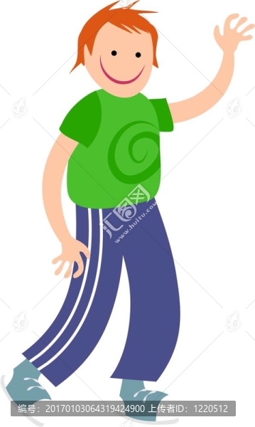 男孩揮舞著