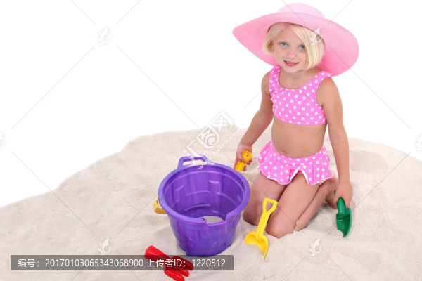 女孩的海灘