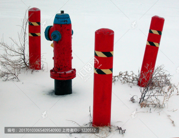 雪地里的消防栓