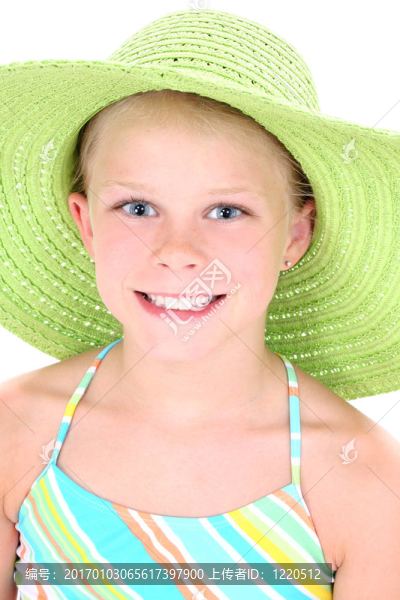 女孩Child,Hat,Green