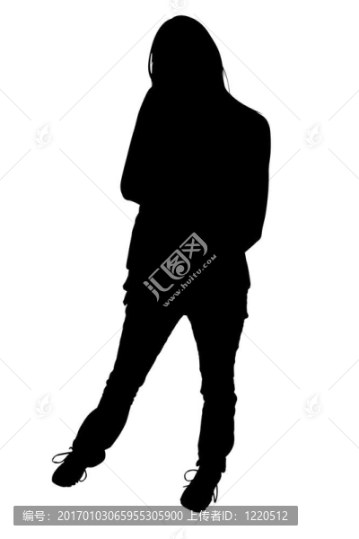 女性站立的剪裁路徑剪影
