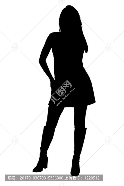 性感女性模特的剪裁路徑剪影