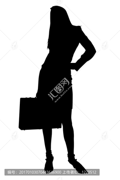 帶有公文包的商業(yè)女性剪影