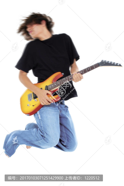 青少年男孩的吉他