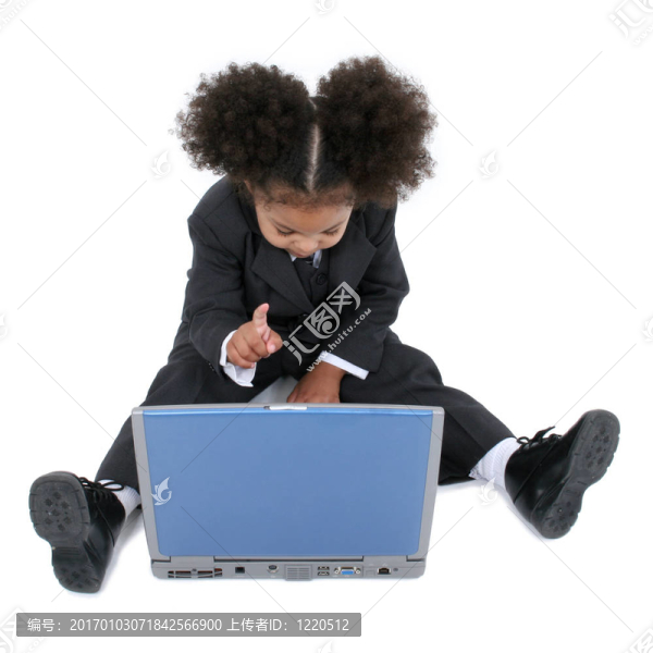 孩子女孩電腦