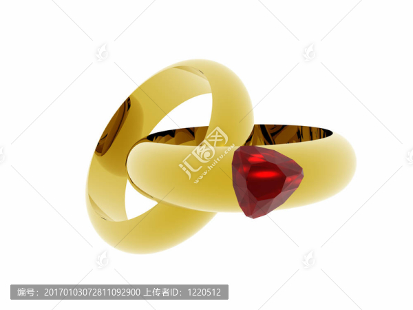 兩個(gè)結(jié)婚戒指。