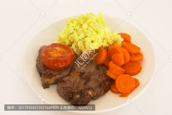 牛排；香菜土豆