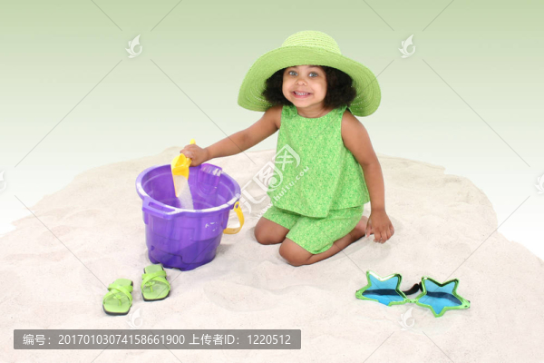 女孩海灘樂趣