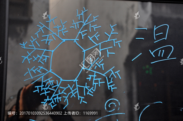窗上手繪雪花,裝飾,圣誕節(jié),節(jié)