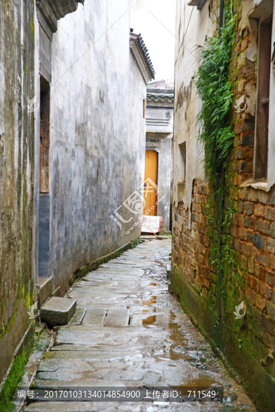 呈坎古鎮(zhèn)小巷,,徽州民居