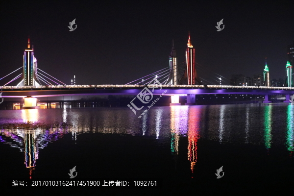 北京通州運(yùn)河玉帶河橋夜景
