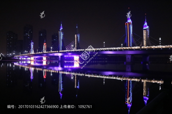 北京通州運河玉帶河橋夜景