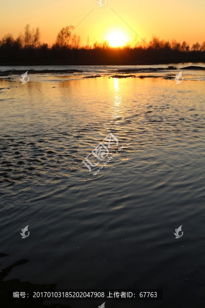 河水,夕陽