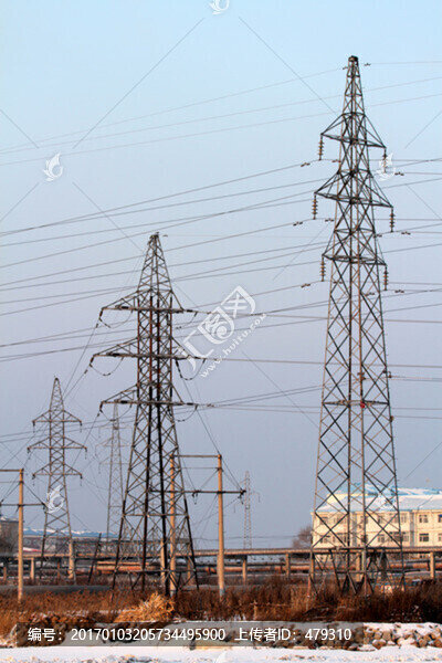 電塔,黃昏,工業(yè)生產(chǎn),電力,電