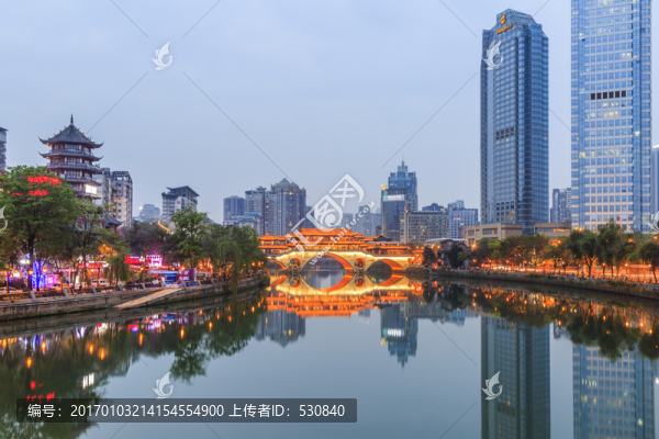 成都風(fēng)光,安順廊橋夜景