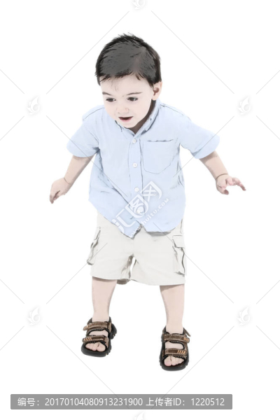 插圖蹣跚學(xué)步的男孩