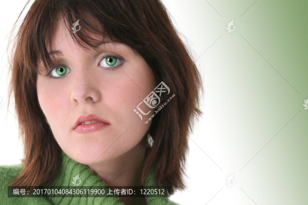 少女綠色的眼睛