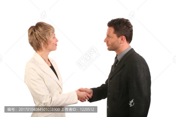 男人和女人握手