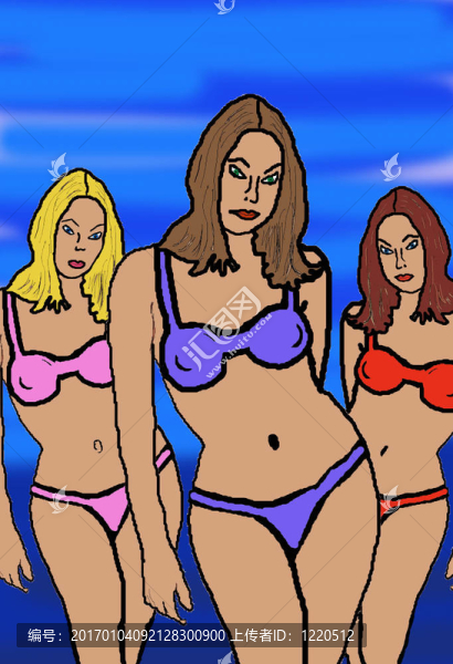 女孩在Bikinis夜店