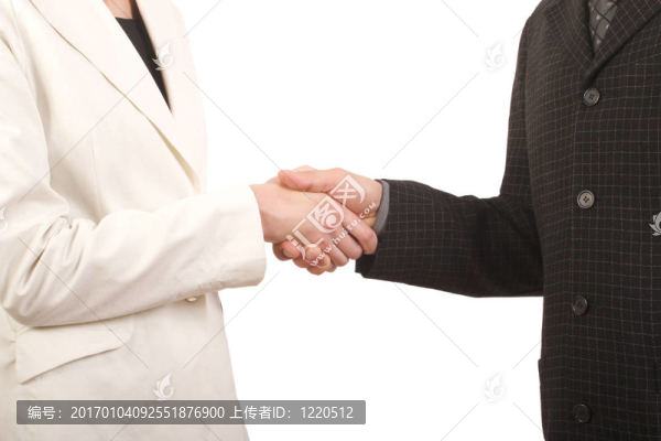 男人和女人握手