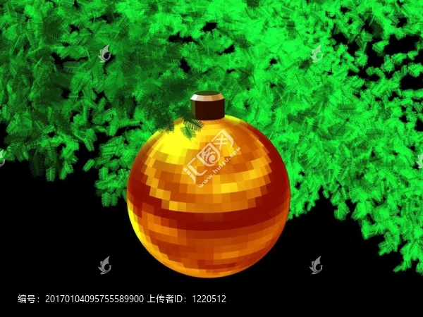 3D金色紅色ball-b