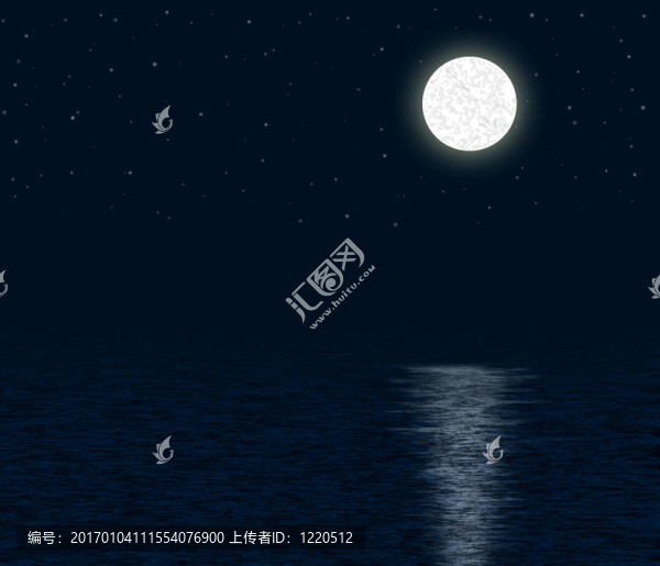 月光下的海洋