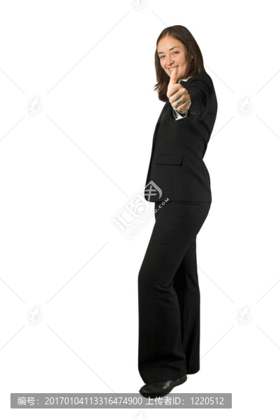 商業(yè)女人豎起大拇指