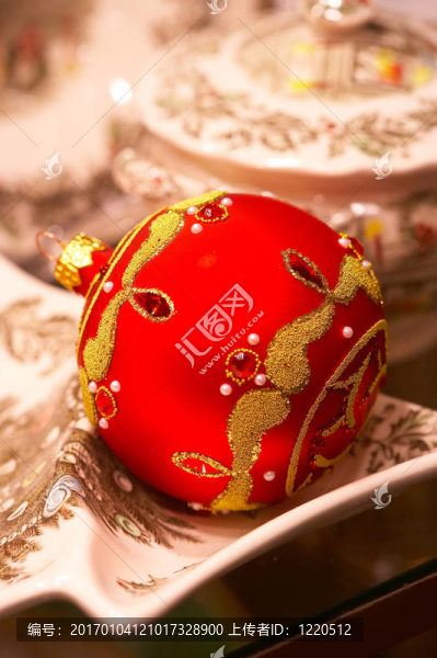 紅色的圣誕球裝飾-,Christbaumschmuck