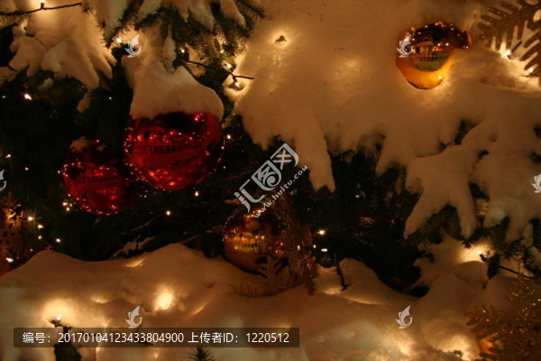 雪中的圣誕樹