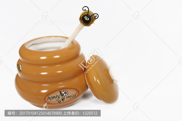 蜂蜜罐和一些蜂蜜