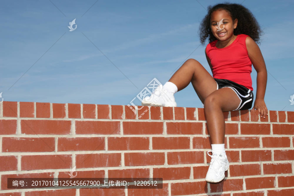 女孩Child,Wall,Sit