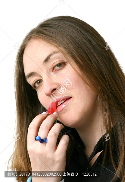 女孩用口紅