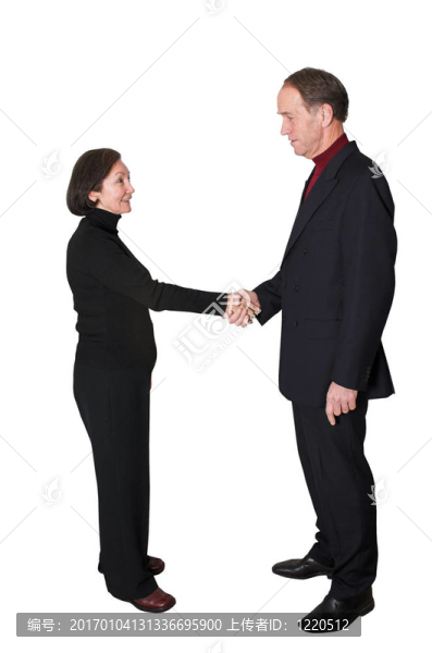 生意夫妻握手