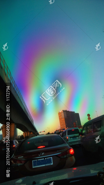 天空,彩虹,奇特彩虹